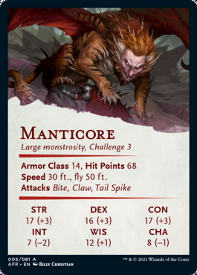 Manticore Art Card [Dungeons & Dragons: Adventures in the Forgotten Realms Art Series] | Gamers Paradise