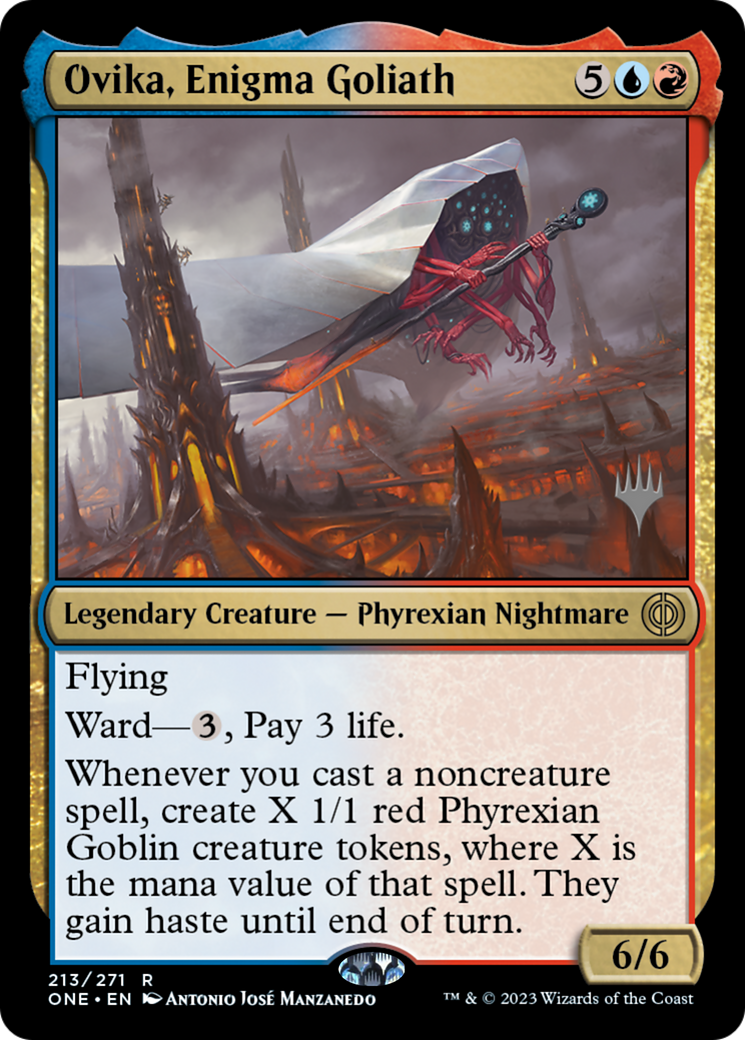 Ovika, Enigma Goliath (Promo Pack) [Phyrexia: All Will Be One Promos] | Gamers Paradise