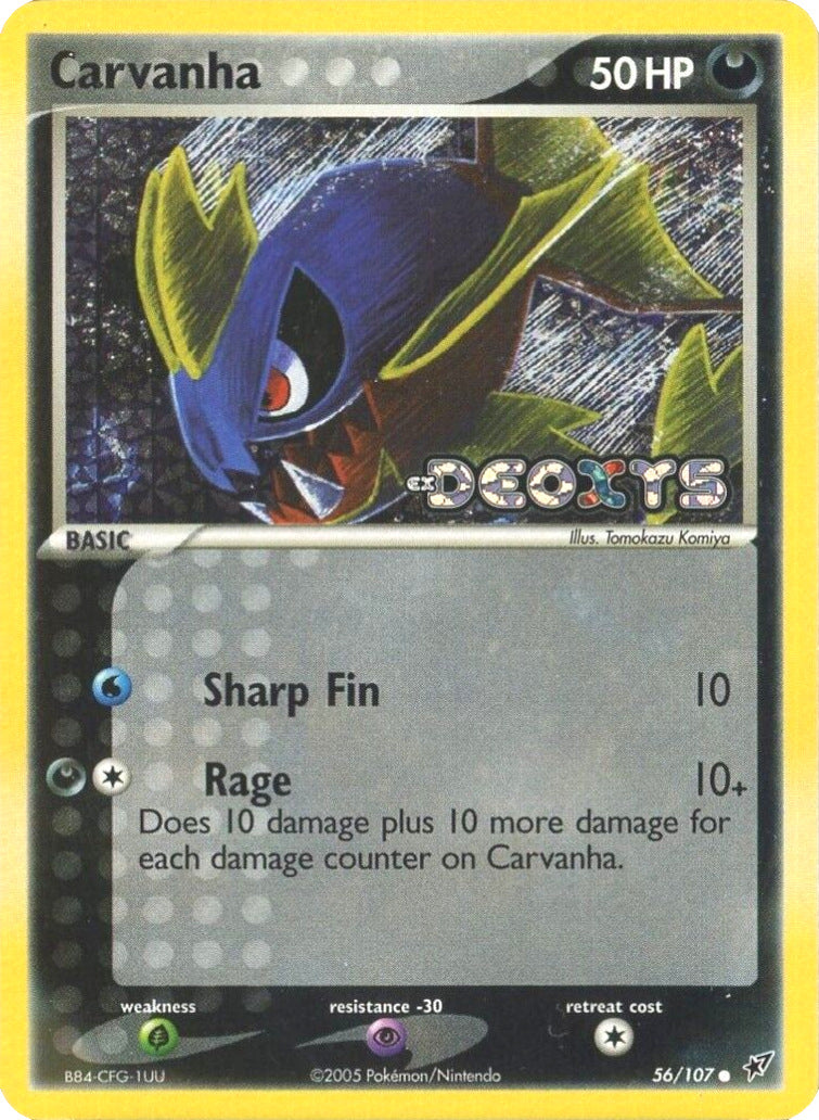 Carvanha (56/107) (Stamped) [EX: Deoxys] | Gamers Paradise
