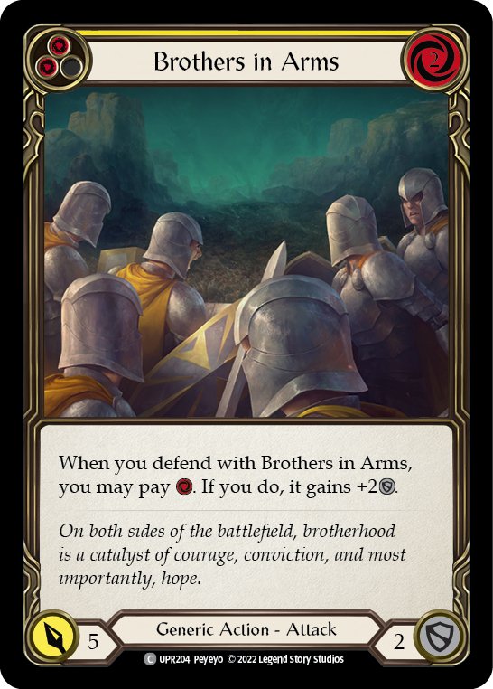 Brothers in Arms (Yellow) [UPR204] (Uprising)  Rainbow Foil | Gamers Paradise