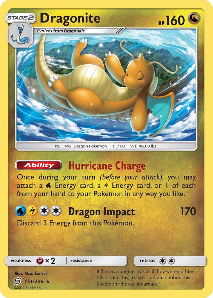 Dragonite (151/236) (Cracked Ice Holo) (Theme Deck Exclusives) [Sun & Moon: Unified Minds] | Gamers Paradise