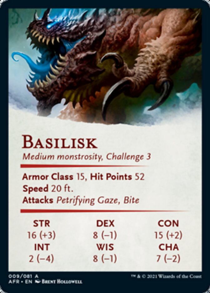 Basilisk Art Card [Dungeons & Dragons: Adventures in the Forgotten Realms Art Series] | Gamers Paradise