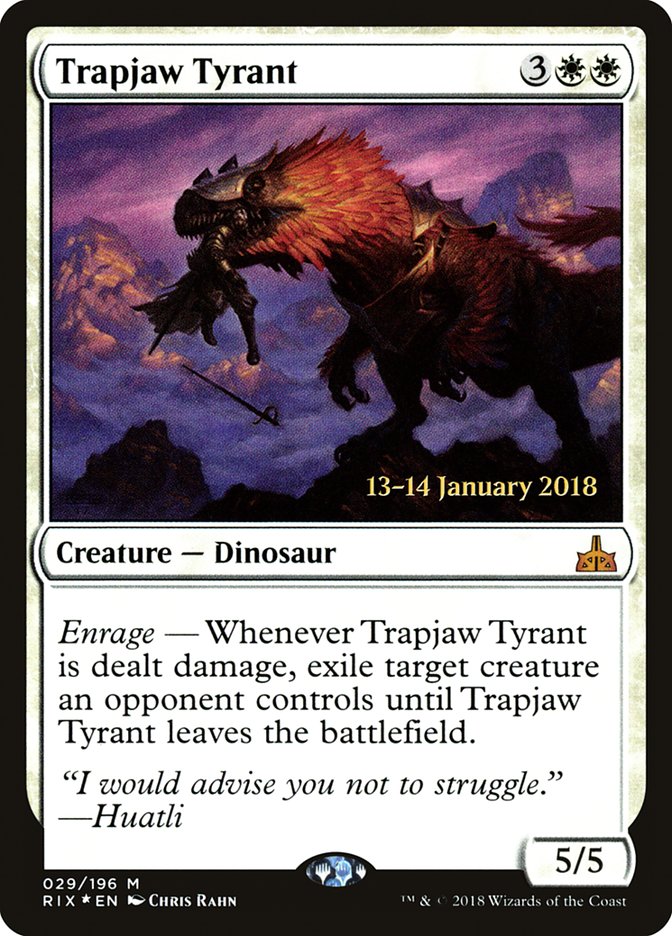 Trapjaw Tyrant [Rivals of Ixalan Prerelease Promos] | Gamers Paradise