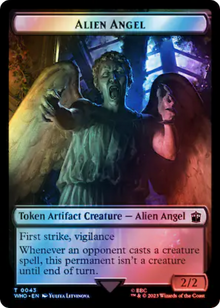 Alien Angel // Mutant Double-Sided Token (Surge Foil) [Doctor Who Tokens] | Gamers Paradise
