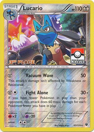 Lucario (63/124) (League Promo 3rd Place) [XY: Fates Collide] | Gamers Paradise