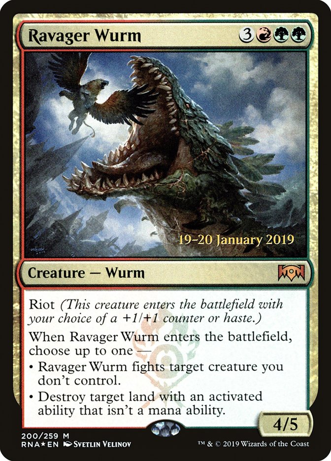 Ravager Wurm [Ravnica Allegiance Prerelease Promos] | Gamers Paradise