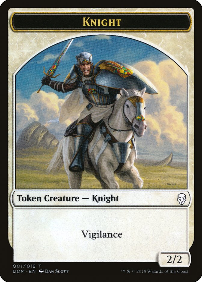 Knight Token (001/016) [Dominaria Tokens] | Gamers Paradise