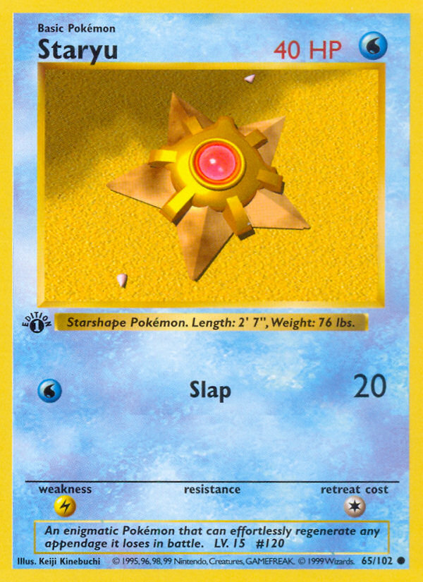 Staryu (65/102) (Shadowless) [Base Set 1st Edition] | Gamers Paradise