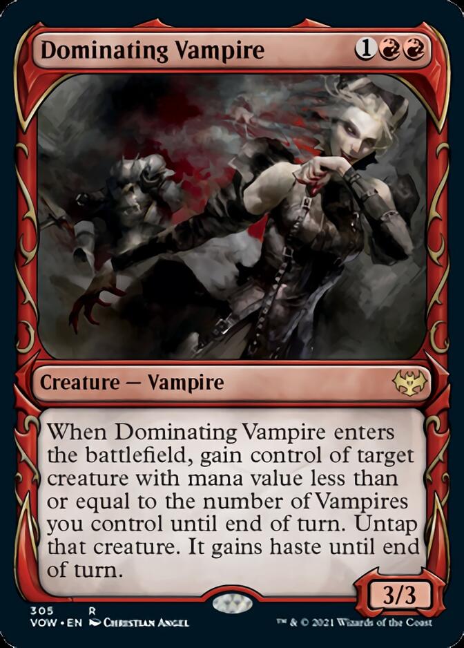 Dominating Vampire (Showcase Fang Frame) [Innistrad: Crimson Vow] | Gamers Paradise