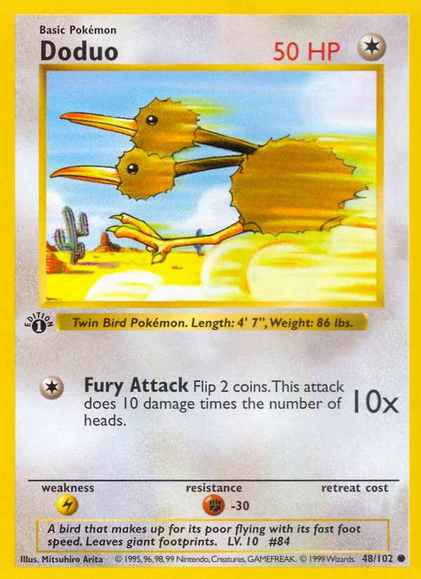 Doduo (48/102) (Shadowless) [Base Set 1st Edition] | Gamers Paradise