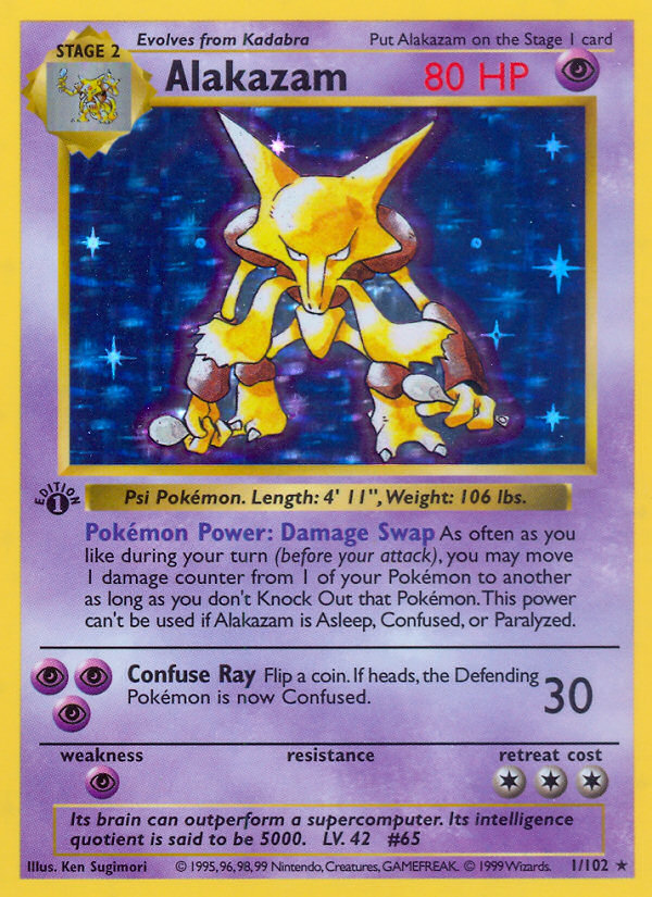 Alakazam (1/102) (Shadowless) [Base Set 1st Edition] | Gamers Paradise