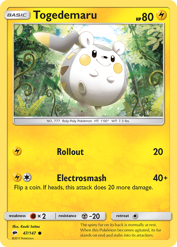 Togedemaru (47/147) [Sun & Moon: Burning Shadows] | Gamers Paradise