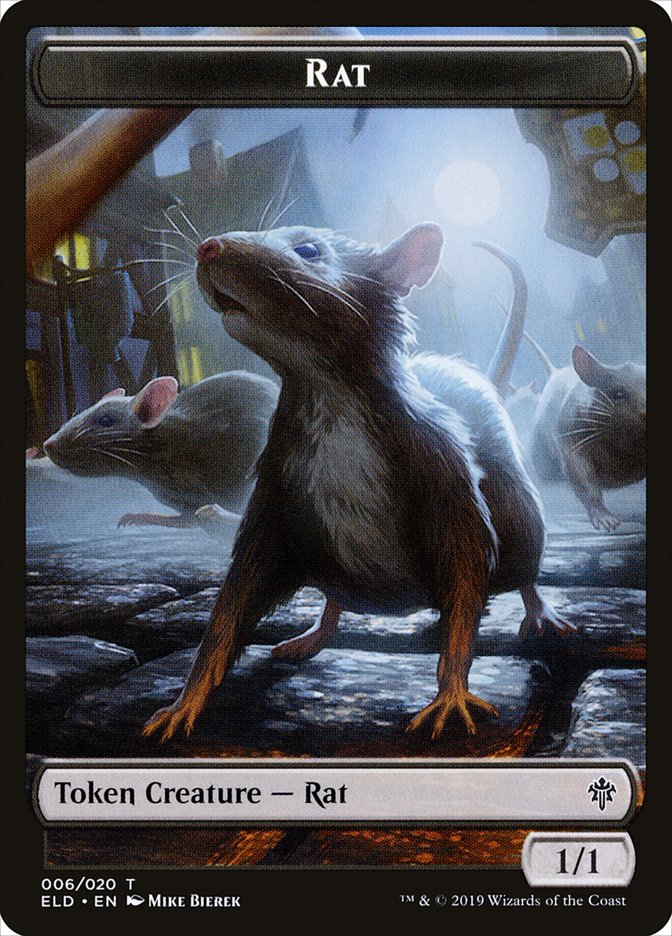 Rat Token [Throne of Eldraine Tokens] | Gamers Paradise