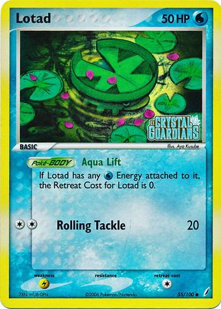 Lotad (55/100) (Stamped) [EX: Crystal Guardians] | Gamers Paradise
