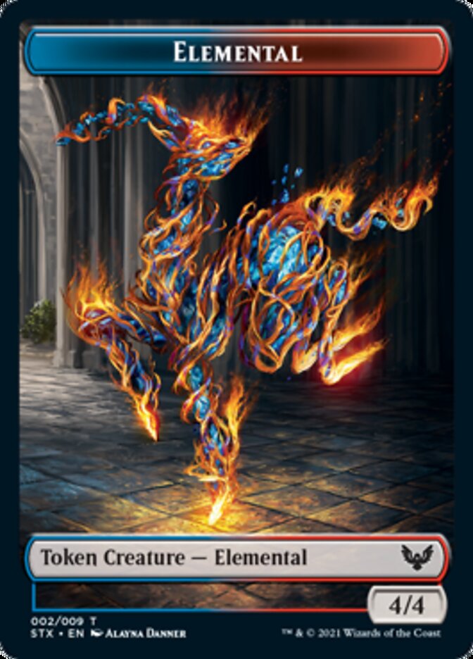 Elemental // Avatar Double-Sided Token [Strixhaven: School of Mages Tokens] | Gamers Paradise