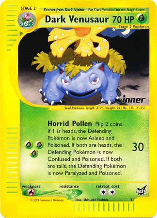 Dark Venusaur (7) (Winner) [Best of Promos] | Gamers Paradise