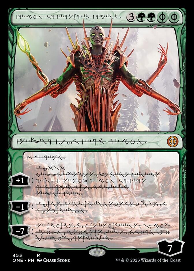 Nissa, Ascended Animist (Phyrexian Step-and-Compleat Foil) [Phyrexia: All Will Be One] | Gamers Paradise