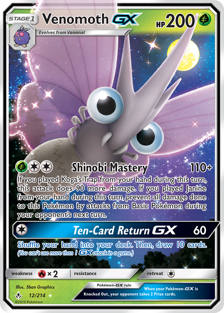 Venomoth GX (12/214) [Sun & Moon: Unbroken Bonds] | Gamers Paradise