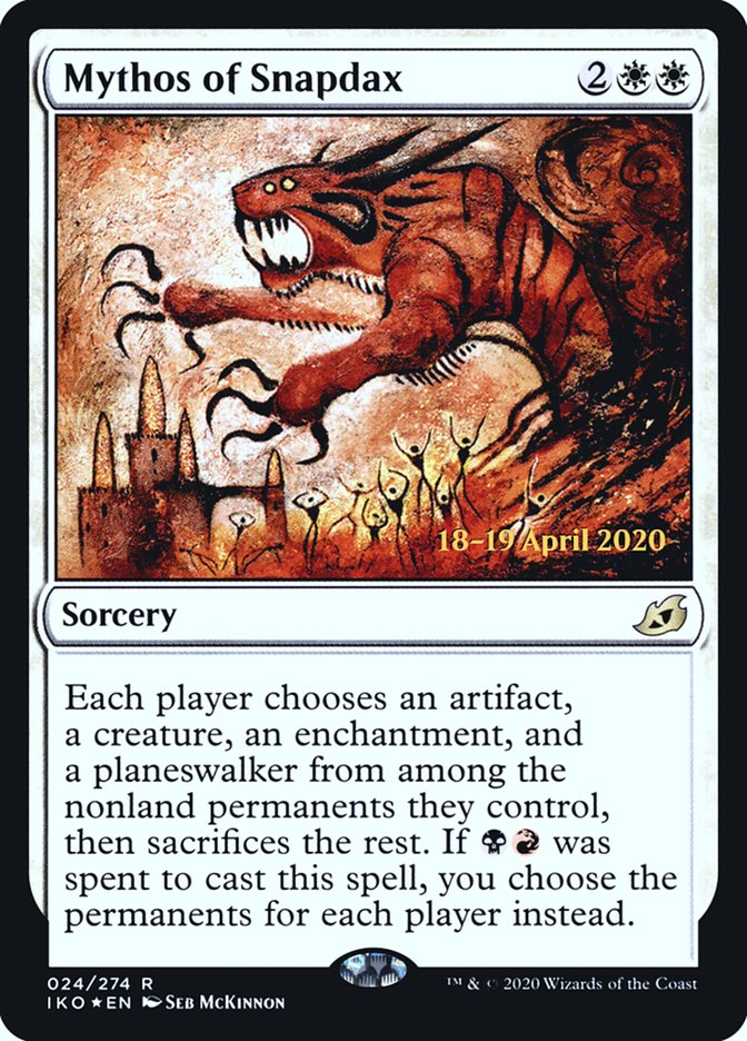 Mythos of Snapdax [Ikoria: Lair of Behemoths Prerelease Promos] | Gamers Paradise
