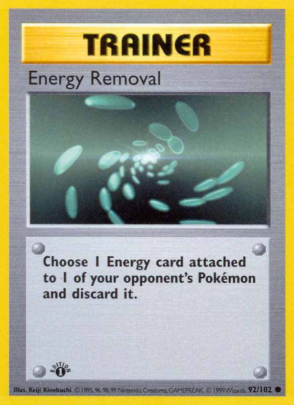 Energy Removal (92/102) (Shadowless) [Base Set 1st Edition] | Gamers Paradise