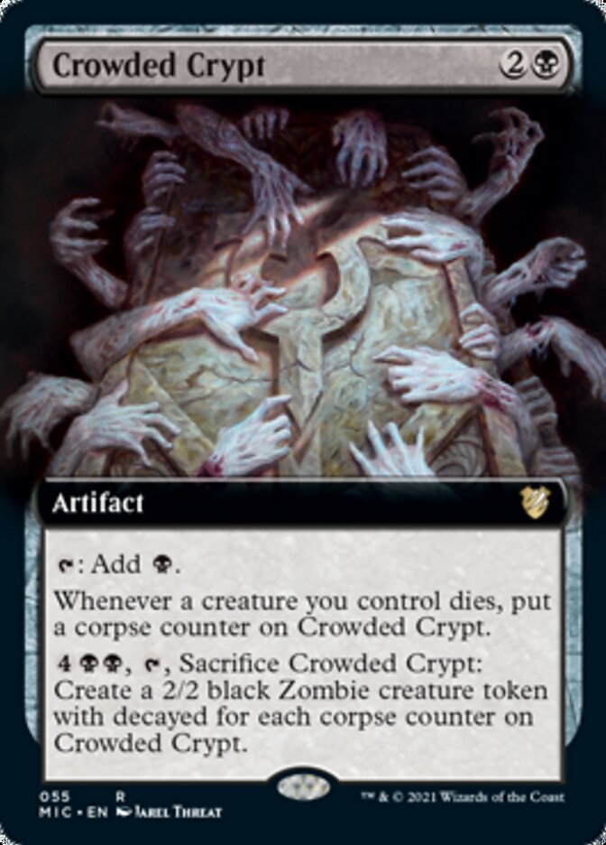 Crowded Crypt (Extended Art) [Innistrad: Midnight Hunt Commander] | Gamers Paradise