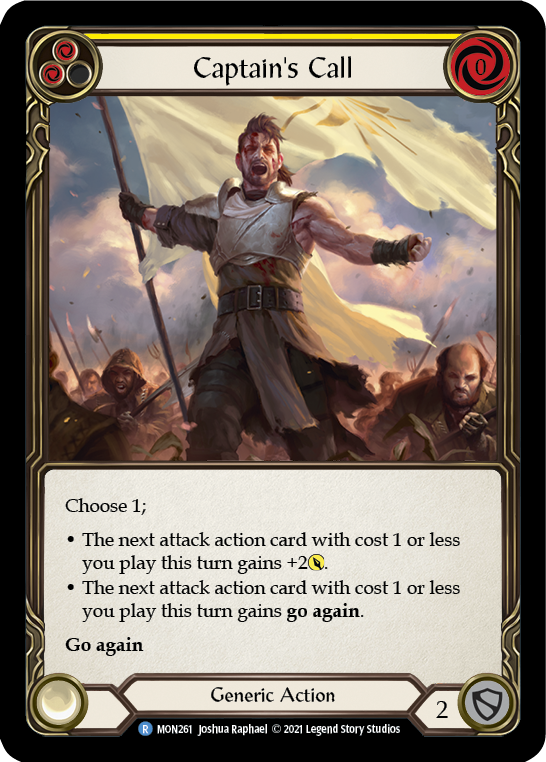 Captain's Call (Yellow) [MON261-RF] 1st Edition Rainbow Foil | Gamers Paradise