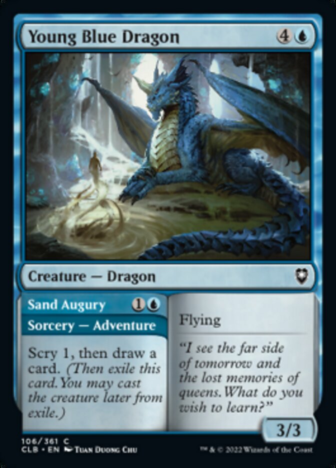 Young Blue Dragon // Sand Augury [Commander Legends: Battle for Baldur's Gate] | Gamers Paradise