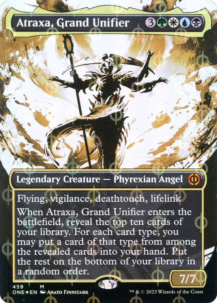 Atraxa, Grand Unifier (Borderless Ichor Step-and-Compleat Foil) [Phyrexia: All Will Be One] | Gamers Paradise