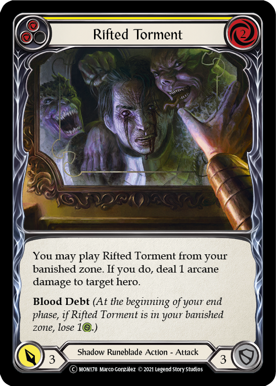 Rifted Torment (Yellow) [U-MON178-RF] Unlimited Rainbow Foil | Gamers Paradise