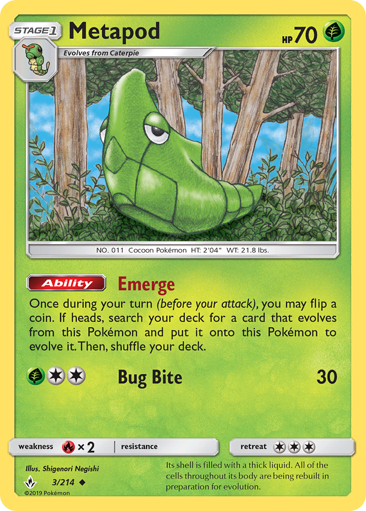 Metapod (3/214) [Sun & Moon: Unbroken Bonds] | Gamers Paradise