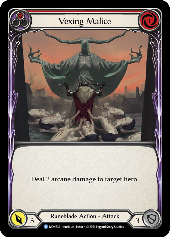 Vexing Malice (Red) [MON232-RF] 1st Edition Rainbow Foil | Gamers Paradise