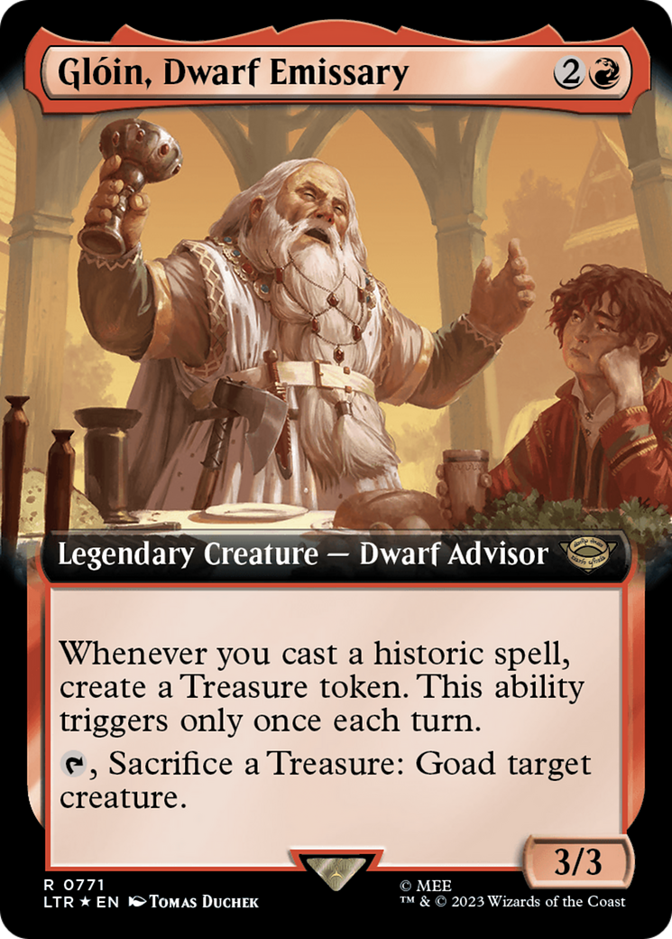 Gloin, Dwarf Emissary (Extended Art) (Surge Foil) [The Lord of the Rings: Tales of Middle-Earth] | Gamers Paradise