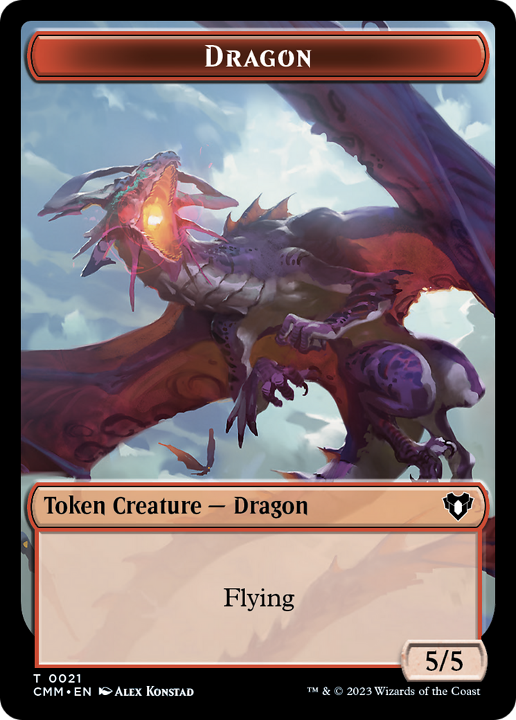 Saproling // Dragon (0021) Double-Sided Token [Commander Masters Tokens] | Gamers Paradise