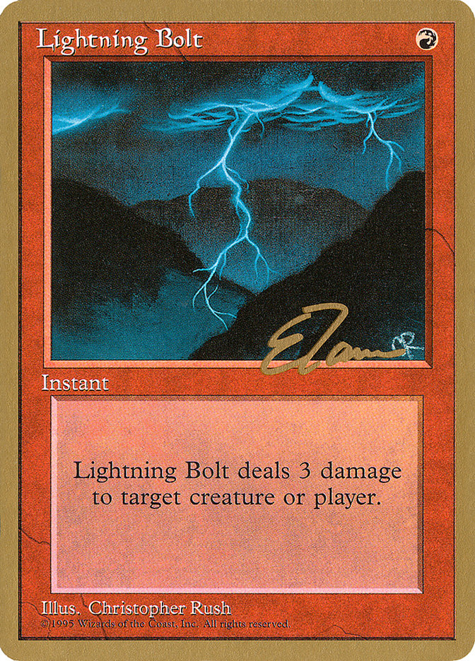 Lightning Bolt (Eric Tam) [Pro Tour Collector Set] | Gamers Paradise