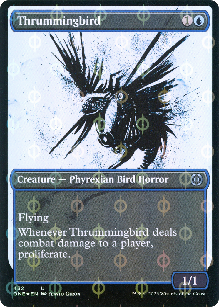 Thrummingbird (Showcase Ichor Step-and-Compleat Foil) [Phyrexia: All Will Be One] | Gamers Paradise