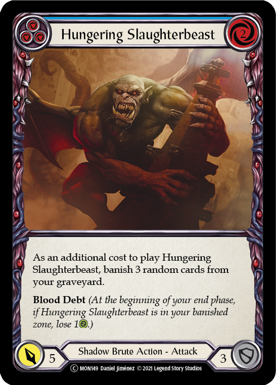 Hungering Slaughterbeast (Blue) [U-MON149-RF] Unlimited Rainbow Foil | Gamers Paradise