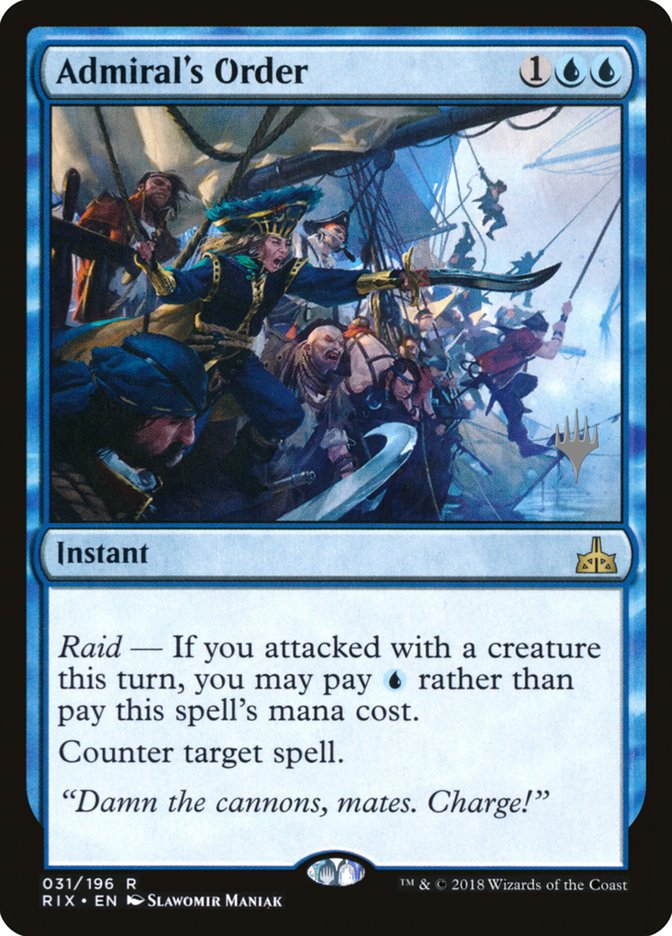 Admiral's Order (Promo Pack) [Rivals of Ixalan Promos] | Gamers Paradise