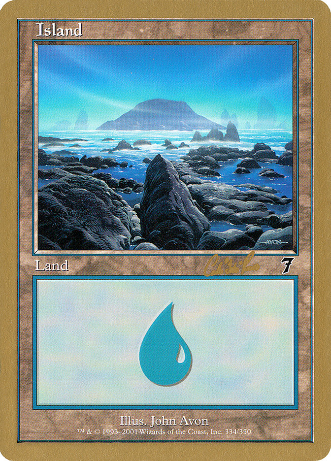 Island (cr334) (Carlos Romao) [World Championship Decks 2002] | Gamers Paradise