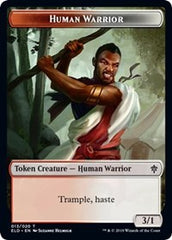 Human Warrior // Food (18) Double-Sided Token [Throne of Eldraine Tokens] | Gamers Paradise