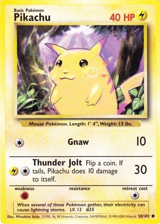 Pikachu (58/102) (Jumbo Card) [Base Set Unlimited] | Gamers Paradise