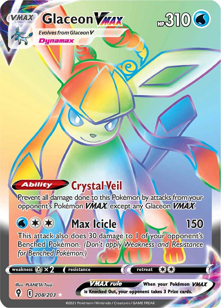 Glaceon VMAX (208/203) [Sword & Shield: Evolving Skies] | Gamers Paradise