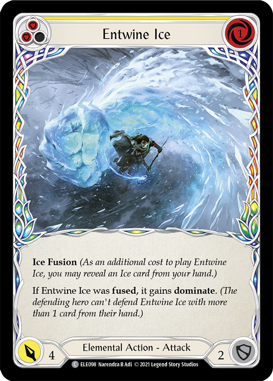 Entwine Ice (Yellow) [ELE098] (Tales of Aria)  1st Edition Rainbow Foil | Gamers Paradise