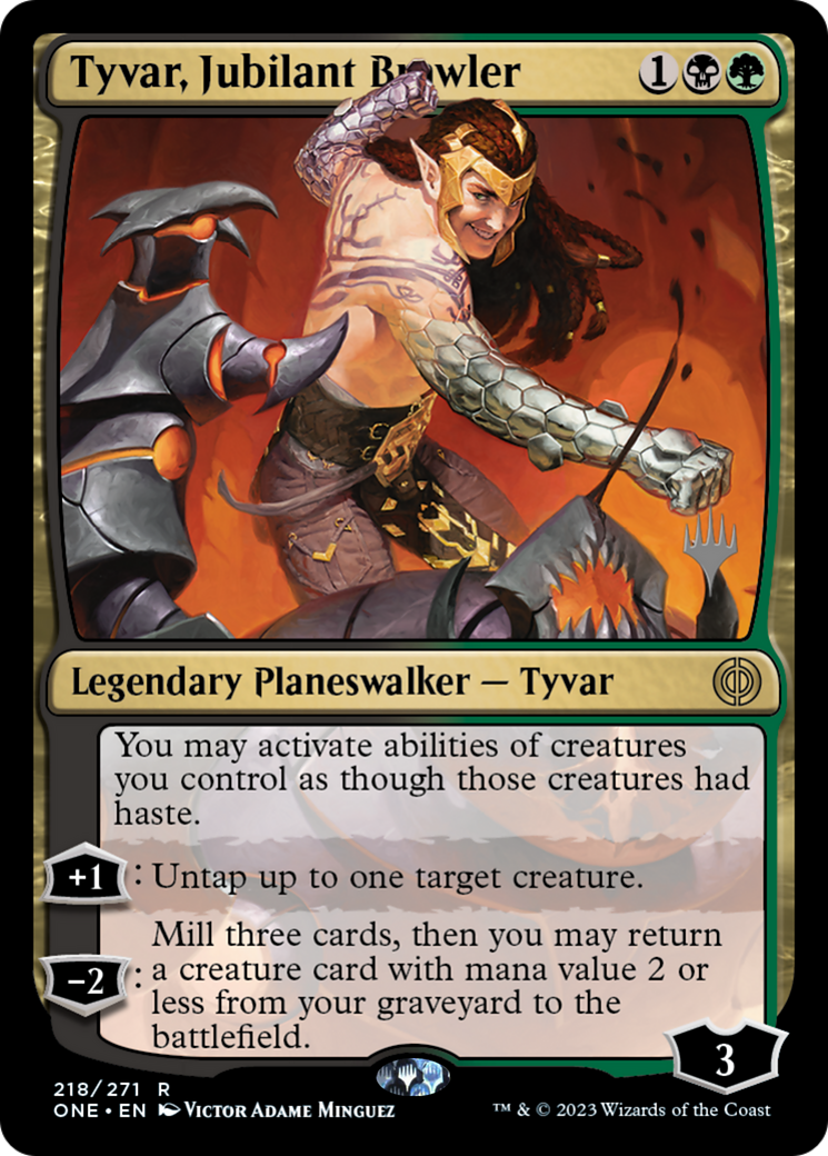 Tyvar, Jubilant Brawler (Promo Pack) [Phyrexia: All Will Be One Promos] | Gamers Paradise