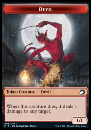 Human // Devil Double-Sided Token [Innistrad: Midnight Hunt Tokens] | Gamers Paradise