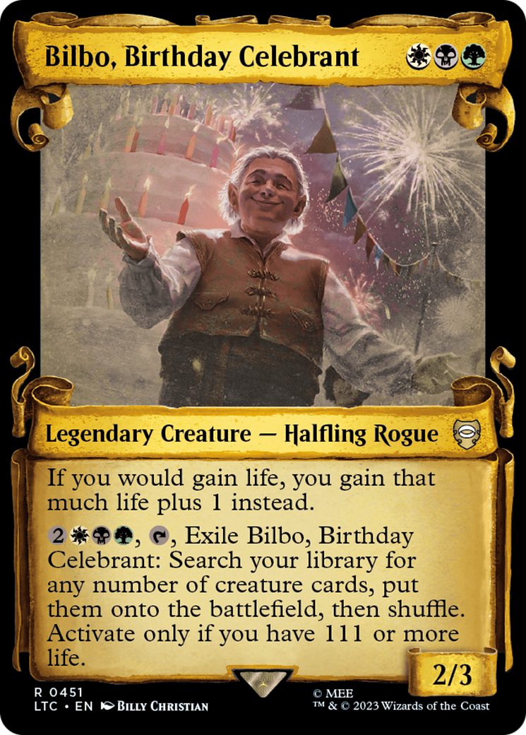 Bilbo, Birthday Celebrant [The Lord of the Rings: Tales of Middle-Earth Commander Showcase Scrolls] | Gamers Paradise