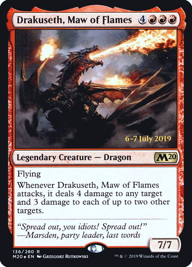 Drakuseth, Maw of Flames [Core Set 2020 Prerelease Promos] | Gamers Paradise