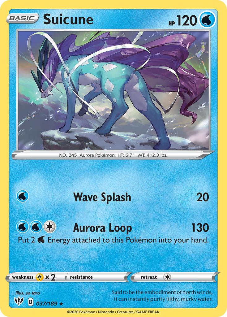 Suicune (037/189) (Theme Deck Exclusive) [Sword & Shield: Darkness Ablaze] | Gamers Paradise