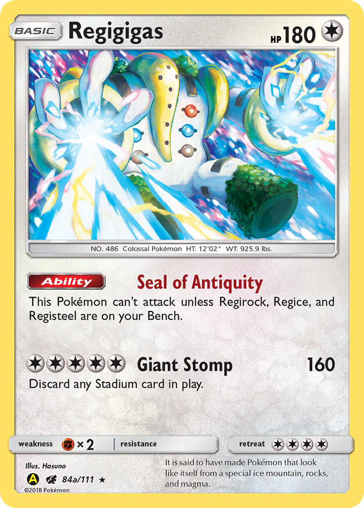 Regigigas (84a/111) (Alternate Art Promo) [Sun & Moon: Crimson Invasion] | Gamers Paradise