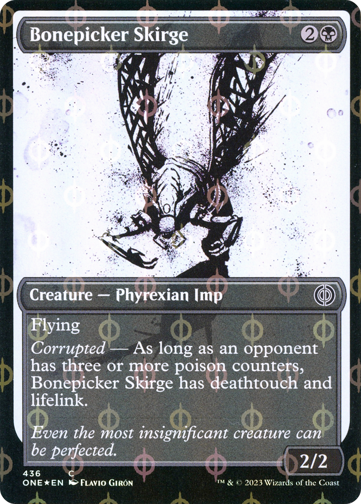 Bonepicker Skirge (Showcase Ichor Step-and-Compleat Foil) [Phyrexia: All Will Be One] | Gamers Paradise