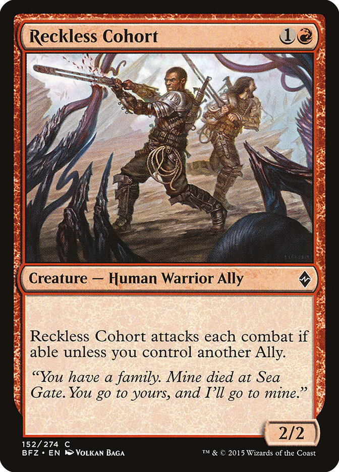 Reckless Cohort [Battle for Zendikar] | Gamers Paradise